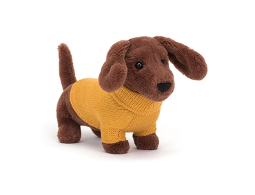 Knuffel Sweater Sausage Dog Yellow